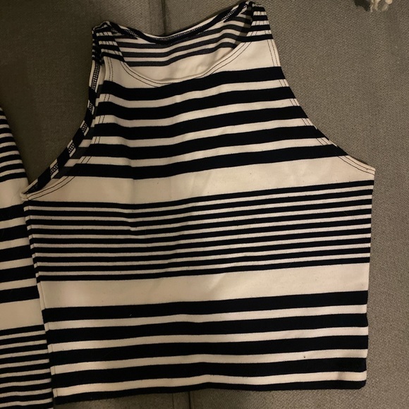 American apparel two piece striped bodycon set - Picture 3 of 4